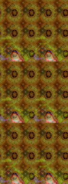 Raster Modaya uygun kumaş deseni. Kahverengi renkli şirin çiçek deseni. Renkli Bahar Teması eskiz kalıbı. Düz Çiçek Elementleri Tasarımı.