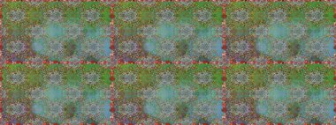 Raster illüstrasyonunda kusursuz çiçek deseni. Yeşil ve kahverengi renklerde. Raster illüstrasyonu. Güzel kumaş deseni.