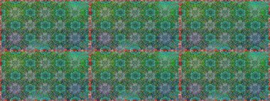 Çiçeklerle suluboya desenli çiçek deseni. Yeşil renkli Asya tekstili. Raster illüstrasyonu.