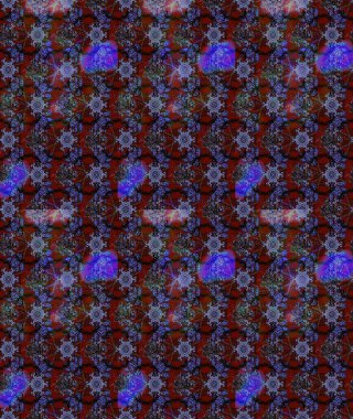 Şirin çiçekli eskiz deseni ve kahverengi renkli yapraklar, suluboya çiçek deseni, duvar kağıdı, kart veya kumaş için fayanslı. Raster illüstrasyonu.