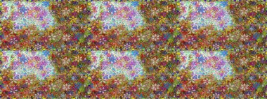 Kahverengi ve nötr renklerde çiçekler. Düz Çiçek Elementleri Tasarımı. Raster Illustrasyon 'da moda olmayan çiçek deseni. Renkli Yaz Temalı Kusursuz Arkaplan.