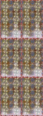 Raster illüstrasyonunda kusursuz çiçek deseni. Çiçekler suluboya tarzında kahverengi ve nötr renklerde.