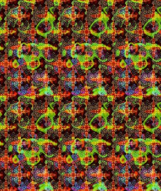 Vadinin çiçekleri siyah renklerde. Soyut etnik raster çizim kalıbı. Çiçekler..