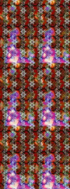 Raster illüstrasyonundaki çiçek desenli çizim. Raster illüstrasyonu. Kahverengi renklerde. Güzel kumaş deseni.