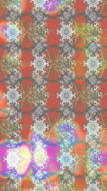 Gri ve nötr renkte çiçekler. Şirin çiçek elementleri. Robot resim. Raster illüstrasyonu.