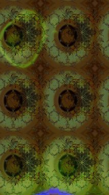 Ağaç dallı bahar çiçekleri ile desen, yeşil ve kahverengi renkler ile çiçek silueti. Raster deseni.