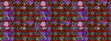 Renkli Bahar Teması eskiz kalıbı. Raster. Düz Çiçek Elementleri Tasarımı.