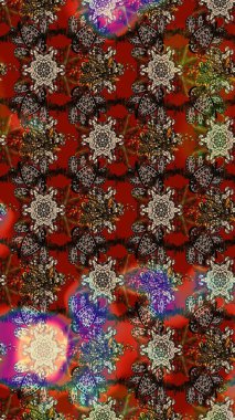 Küçük çiçekli şirin bir desen. Çiçek ve yapraklı çiçek deseni. Raster illüstrasyonu.