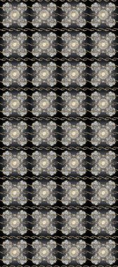 Raster illüstrasyonu. Kusursuz damaske klasik altın desen. Gri, siyah ve bej renklerde altın desenli altın elementler. Tekrarlayan ögelerle soyut arkaplan Raster.