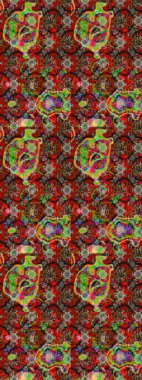 Moda baskıları için zarif bir şablon. Küçük çiçekte güzel bir desen. Küçük renkli çiçekler. Kırmızı çiçekli bahar çiçekleri. Motley illüstrasyonu.