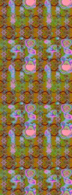 Çiçekli çiçek deseni, suluboya. Kahverengi ve yeşil renkli çiçekler. Renkli Bahar Teması çizim kalıbı. Düz Çiçek Elementleri Tasarım Raster illüstrasyonu.