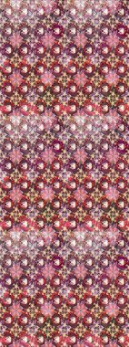 Raster illüstrasyonundaki çiçek desenli çizim. Suluboya tarzında kahverengi renkte çiçekler.