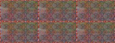 Gri ve kahverengi renklerde etnik çiçeklerle kusursuz bir desen. Raster Çiçek İllüstrasyon Şirin Tekstil.