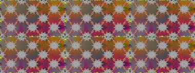 Soyut çiçek desensiz arkaplan. Küçük çiçekteki sevimli çiçek deseni. Kahverengi ve gri renklerde. Raster illüstrasyonu. Raster deseni.