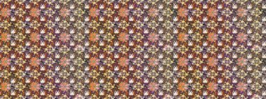 Kahverengi renkli çiçek desenli eskiz, el yapımı papatyalar, papatyalar. Tekrar eden çiçek arkaplanı, zarif kahverengi çiçek duvar kağıdı..