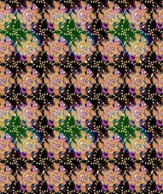 Chichi 'nin kumaş kalıbını çiz. Renkli Bahar Teması eskiz kalıbı. Düz Çiçek Elementleri Tasarımı. Raster illüstrasyonu. Çiçek deseni.