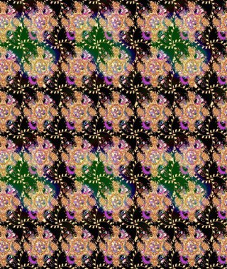 Chichi 'nin kumaş kalıbını çiz. Renkli Bahar Teması eskiz kalıbı. Düz Çiçek Elementleri Tasarımı. Raster illüstrasyonu. Çiçek deseni.