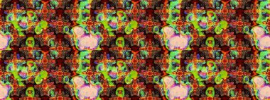 Kahverengi renkli çiçekler. Tropik çiçek desenleri. Raster illüstrasyonu.