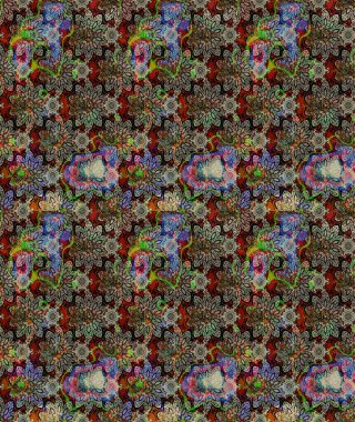 Sketch Floral Pattern in Raster illustration. Fancy fabric pattern. Colour Spring Theme sketch pattern Background. Flat Flower Elements Design.