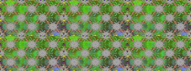 Nazik, narin çiçek arkaplanı. Çiçekli karalama şeklinde Raster çiçek deseni. Yeşil ve gri renkte çiçekler.