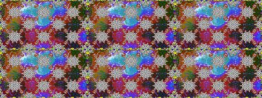 Raster illüstrasyonu. Çiçek deseni. Şatafatlı bahar bahçesi dokusu. Gri ve kahverengi renkli çiçekler. Gri ve kahverengi renklerde desensiz çiçek.