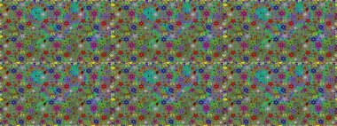 Çiçeklerle suluboya desenli çiçek deseni. Yeşil ve kahverengi renkli güzel tekstil. Raster illüstrasyonu.