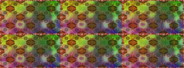 Raster deseni. Yumuşak, yeşil ve kahverengi renklerde bahar çiçekleri. Raster illüstrasyonu. Patlayan çiçekler soyut yerleştirilmiş.