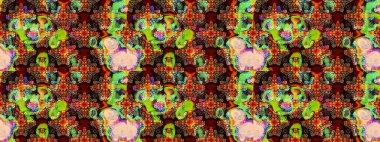 Kahverengi renkli çiçekler. Tropik çiçek desenleri. Raster illüstrasyonu.