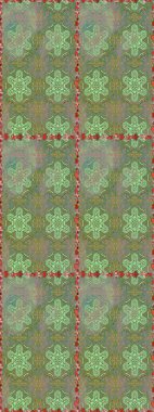 Raster çiçek izi. Raster Yumuşak kumaş deseni. Klasik taslak çizimi. Çiçek yeşili ve nötr dikişsiz desen.