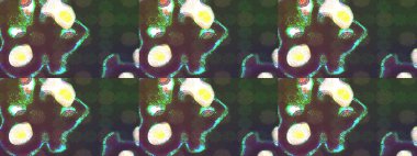 Çiçek desenli çizim. Raster illüstrasyonu. Asya tekstil tarzında. Kahverengi renkli çiçekler. Raster illüstrasyonu.