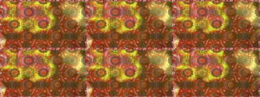 El çizimi çiçekli, soyut, pürüzsüz desen. Raster illüstrasyonu. Kahverengi renkte çiçekler.