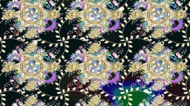 Hediye ambalaj kağıdı, tebrik kartları, posterler ve pankart tasarımı. Raster düz çiçek çizim deseni. Gri renkli çiçekler.