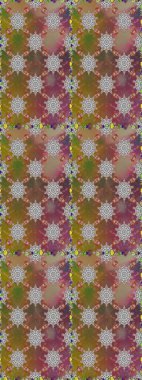 Kusursuz çiçek deseni. Düz Çiçek Elementleri Tasarımı. Asya tekstil tarzında. Raster illüstrasyonu. Renkli Bahar Temalı Kusursuz Arkaplan. Kahverengi ve gri renkte çiçekler.