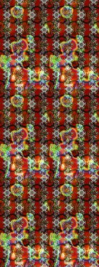 Düz Çiçek Elementleri Tasarımı. Chichi 'nin kumaş kalıbını çiz. Renkli Bahar Teması eskiz kalıbı. Çiçek deseni. Raster illüstrasyonu.