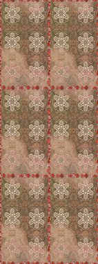 Soyut etnik raster kusursuz desen. Arkaplan dokusu, duvar kağıdı, bej ve kahverengi renkli çiçek teması. Kabile sanatı boho baskısı, klasik çiçek arkaplanı.