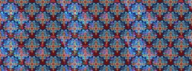 Kumaş, tekstil, duvar kağıdı baskısı için. Raster illüstrasyonu. Eskiz geçmişi. Miles Fleur, süslü püslü bir süs. Tomurcukları papatya çiçekleri olan sevimli bir çiçek deseni. Antika retro tarzı.