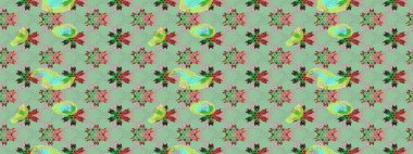 Çiçekler. Soyut etnik raster çizim kalıbı. Tarafsız renklerde vadinin çiçekleri.