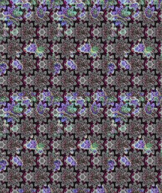 Raster illüstrasyonu. Tekstil veya kitap kapakları, imalat, duvar kağıtları, baskı, hediye paketi ve yapıştırma kitabı için çiçek eskizi geçmişi. Küçük ölçekli çiçeklerdeki basit sevimli desen.