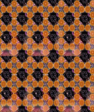 Yumuşak, yaz çiçekli arka plan. Çiçekli karalama şeklinde Raster çiçek deseni. Turuncu renkte çiçekler.