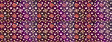 Raster illüstrasyonundaki çiçek desenli çizim. Mor renkli çiçekler. Renkli Bahar Teması eskiz kalıbı. Düz Çiçek Elementleri Tasarımı.