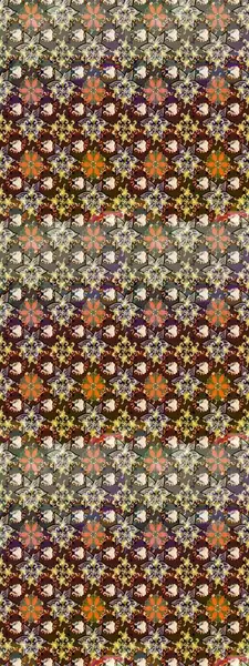 Raster illüstrasyonundaki çiçek desenli çizim. Suluboya tarzında kahverengi renkte çiçekler.