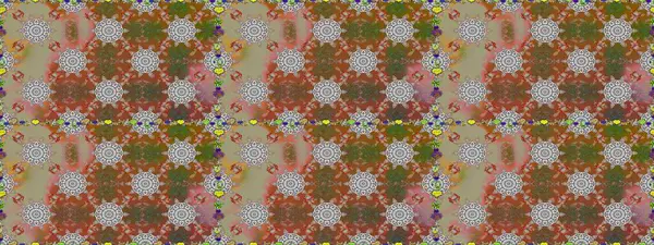 Çiçeklerle suluboya desenli çiçek deseni. Kahverengi ve gri renkli Asya tekstili. Raster illüstrasyonu.