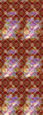 Kahverengi, kırmızı ve nötr arkaplanda. Elle çizilmiş çiçek desenli Raster çizimi. Tekstil, kumaş, ambalaj, hatıra defteri için hoş bir çiçek arkaplanı. Çocuksu tasarım.