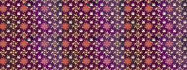 Raster illüstrasyonundaki çiçek desenli çizim. Mor renkli çiçekler. Renkli Bahar Teması eskiz kalıbı. Düz Çiçek Elementleri Tasarımı.