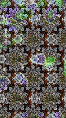 Flower eskiz arka planı. Çiçek deseni. Şatafatlı bahar bahçesi dokusu. Raster illüstrasyonu.