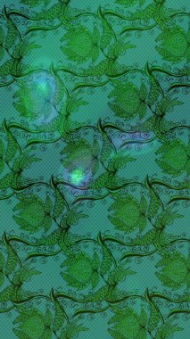 Raster illüstrasyonu. Tomurcukları çiçek olan sevimli bir çiçek deseni. Eski usul. Kumaş, tekstil, duvar kağıdı baskısı için. Raster. Taslak arkaplan.