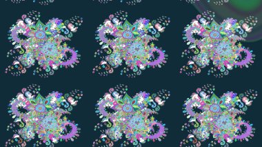 Çizim çiçek deseni duvar kâğıdı olarak kullanılabilir. Mavi renkli çiçekler. Raster illüstrasyonu.