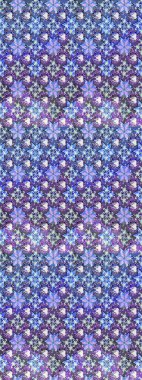 Çiçeksiz desenli, suluboya elle çizilmiş elementler. Parlak renkli fantezi çiçekleri, yapraklar, mavi ve mor renkli tomurcuklar.