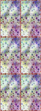 Raster illüstrasyonu. Şirin çiçekli kusursuz desen ve nötr ve gri renklerde yapraklar, suluboya çiçek deseni, duvar kağıdı, kart veya kumaş için fayanslı.