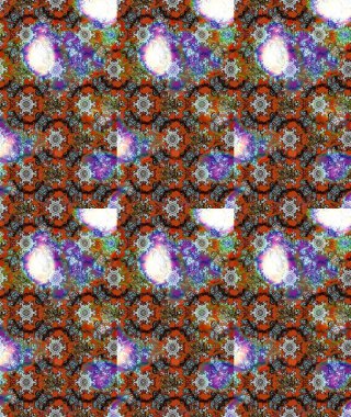 Kahverengi renkli çiçekler. Kumaş desenli papatya çiçekleri ayrıntıları.